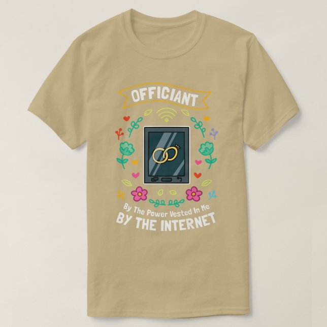 Camiseta Oficiante Por El Poder Que Me Ha Sido Otorgado Por (Diseño del anverso)
