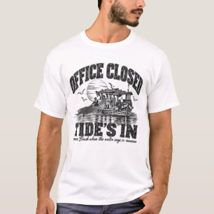 Camiseta Oficina Cerrada Marea Alta Tinta Negra