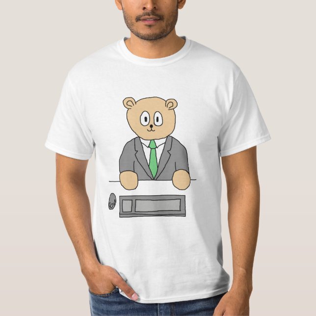 Camiseta Oficinista en un lazo verde (Anverso)
