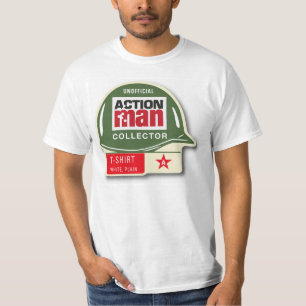 Camiseta oficiosa del hombre de la acción