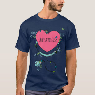 Camiseta Oftalmología Multicolor Oftalmo Rosa Cute Corazón