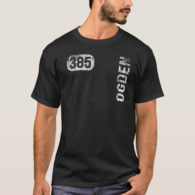 Camiseta Ogden Utah 385 Código de área Retro de cosecha (Anverso)