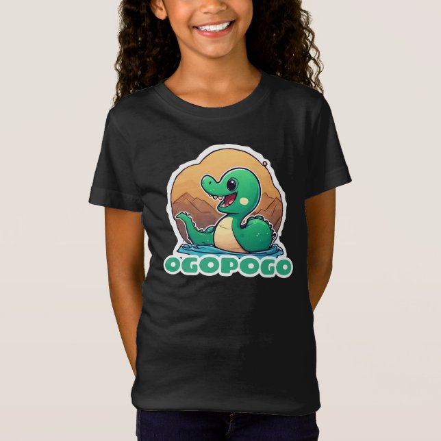 Camiseta Ogopogo verde lindo, el monstruo del lago Okanagan (Anverso)