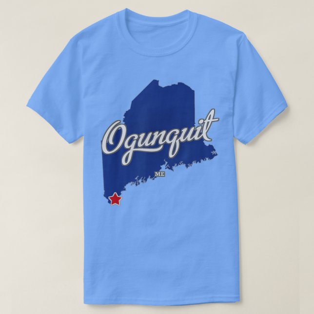 Camiseta Ogunquit Maine ME Map   1  (Diseño del anverso)