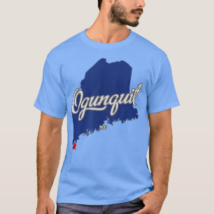 Camiseta Ogunquit Maine ME Map   1 