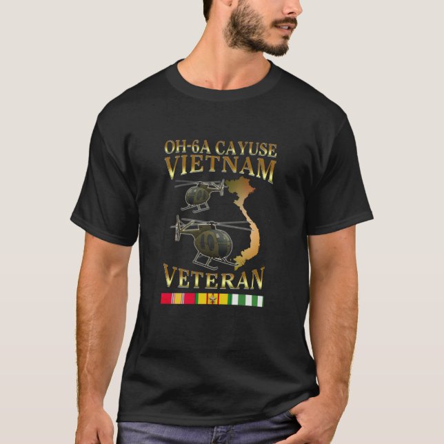 Camiseta OH 6 loach helicopter oh 6 cayuse Vietnam Veteran (Anverso)