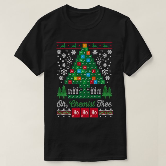 Camiseta Oh Árbol Químico Feliz Navidad Químico (Diseño del anverso)