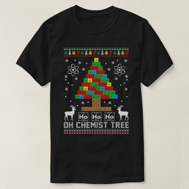 Camiseta Oh Árbol Químico Merry Christmas Chemistree Chemis (Diseño del anverso)
