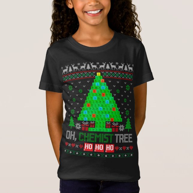 Camiseta Oh Árbol químico Navidades Período de Ciencia Quím (Anverso)