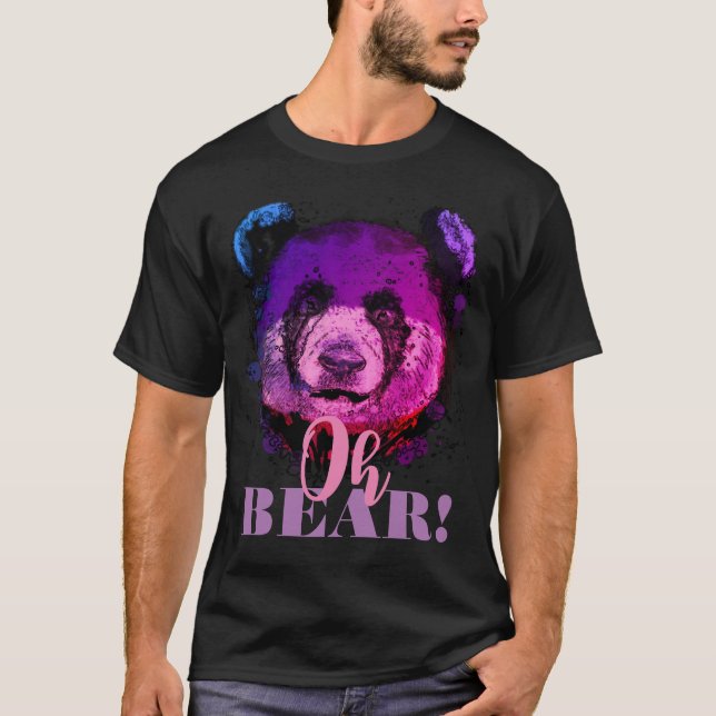 Camiseta "OH BEAR" | Gracioso Guay Purple Panda (Anverso)