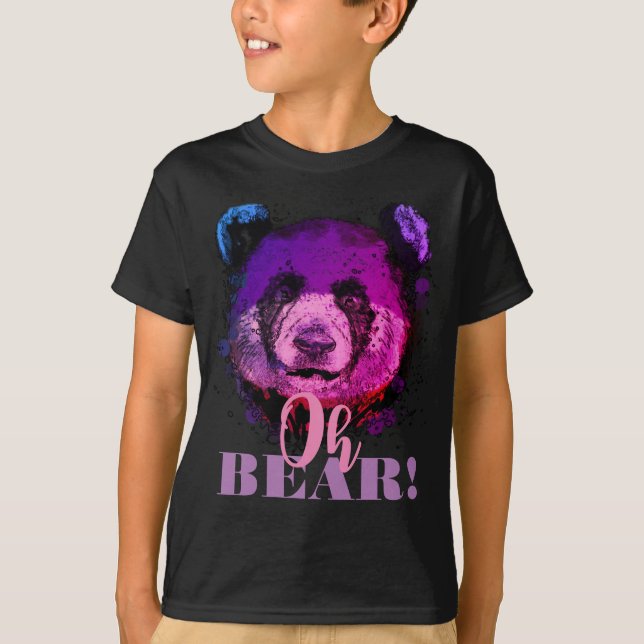 Camiseta "OH BEAR" | Gracioso Guay Purple Panda Kids (Anverso)