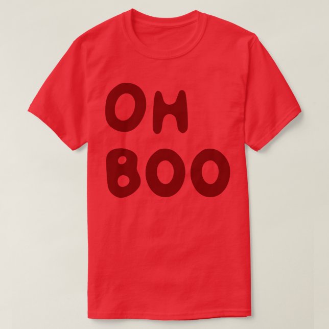 Camiseta Oh Boo en rojo sangre (Diseño del anverso)