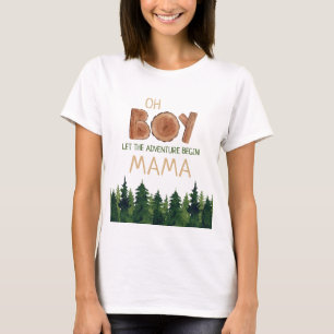Camiseta Oh Boy Mama Woodland Baby Shower