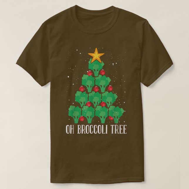 Camiseta Oh Broccoli Árbol Vegetariano Vegan Merry Chris (Diseño del anverso)