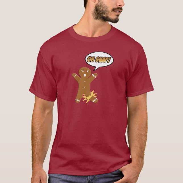 Camiseta ¡Oh broche! Hombre de pan de jengibre divertido (Anverso)