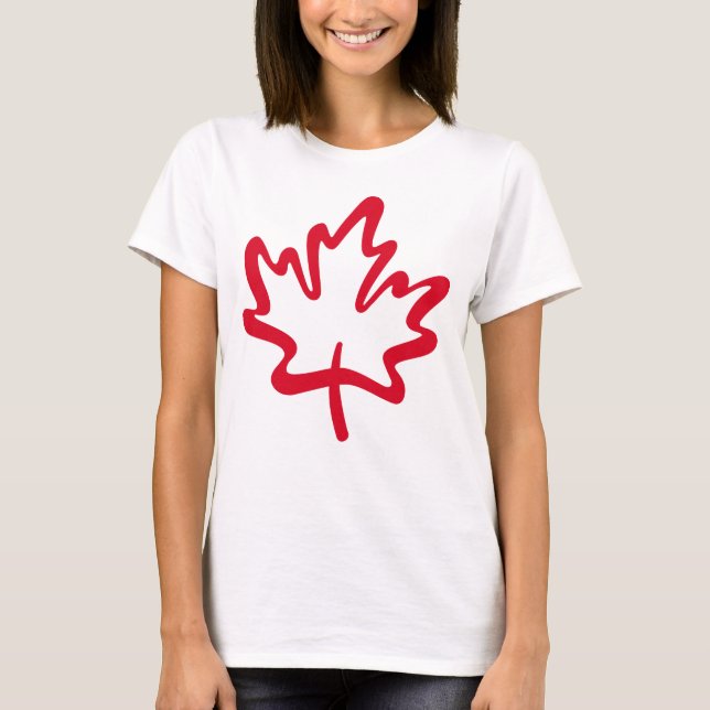 Camiseta ¡Oh Canadá! Día Big Red Canadain hoja de arce (Anverso)