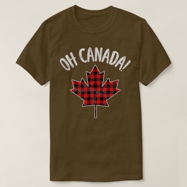 Camiseta ¡Oh Canadá! Manzana de arce en relieve canadiense  (Diseño del anverso)