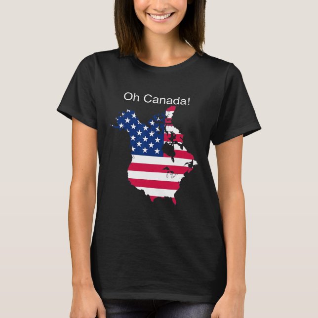 Camiseta Oh Canadá Mapa Divertido De Trump De EE. UU. 2  (Anverso)