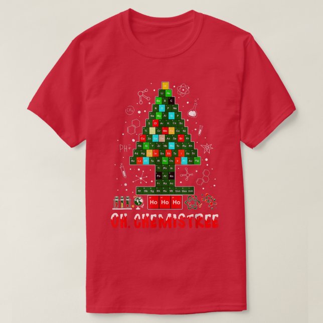 Camiseta Oh Chemistree Gracioso Árbol Químico De Navidades  (Diseño del anverso)
