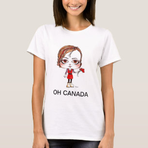 Camiseta Oh chica de Canadá con la hoja de arce
