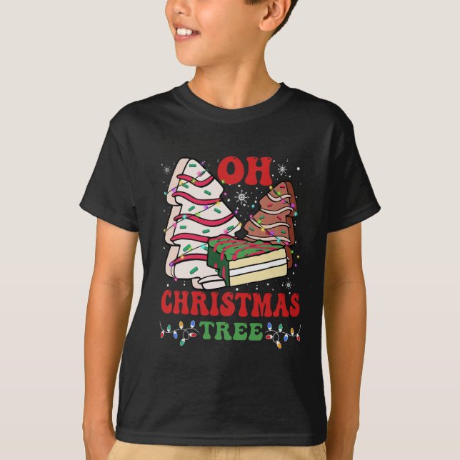 Camiseta Oh Christmas Tree Cake Xmas Lights Funny Mating (Anverso)
