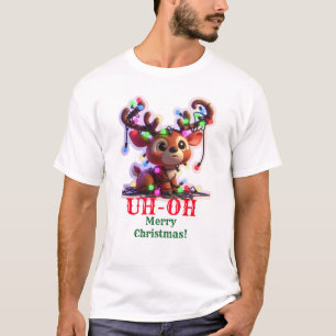 Camiseta "¡Oh, ciervo! Reno atado a las luces de los Navida