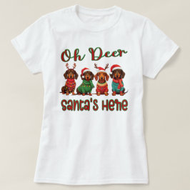 Camiseta Oh ciervo, Santa está aquí: Dachshund Holiday Fun