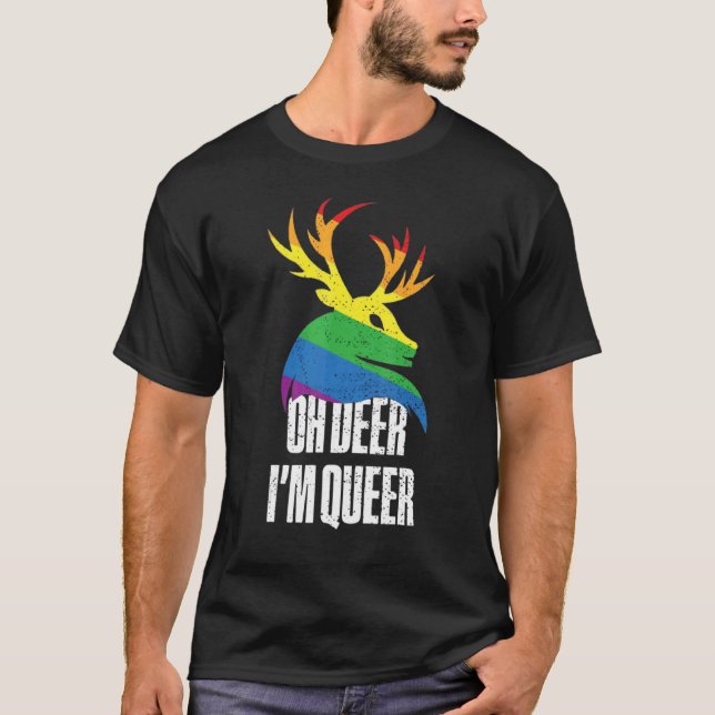 Camiseta Oh ciervo, soy el Orgullo Gay Lgbt Queer (Anverso)