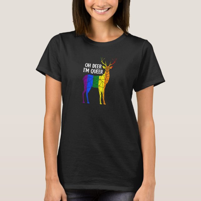 Camiseta Oh ciervo, soy lesbiana, transgénero, lesbiana, bt (Anverso)