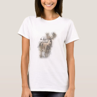 Camiseta Oh ciervos - ilustracion de la acuarela de los