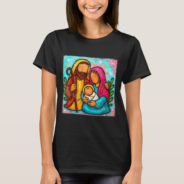 Camiseta Oh Come Let Us Adore Him Jesus Nativity Scene Chri (Anverso)