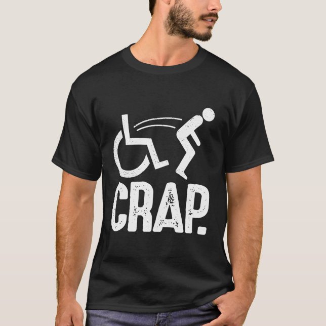 Camiseta Oh Crap Sarcastic Cae Handicap Funny Wheelchai (Anverso)