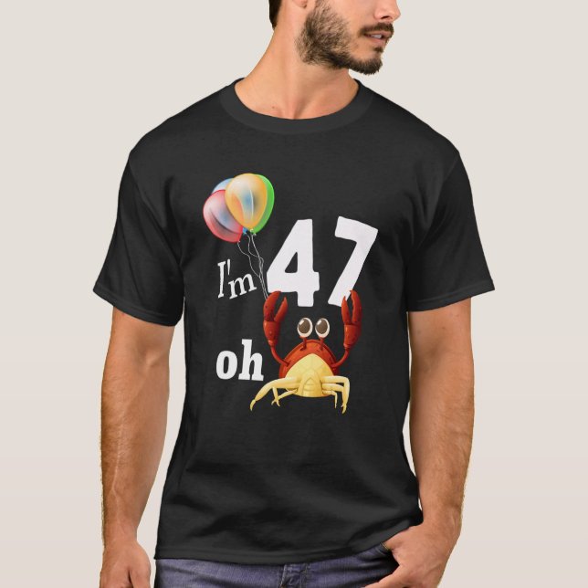 Camiseta Oh Crap, tengo 47 años. Humor cangrejo (Anverso)