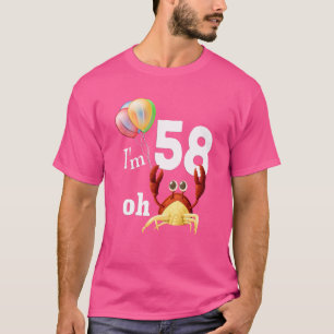 Camiseta Oh Crap Tengo 58 Años. 58º Cumpleaños Humor Crab