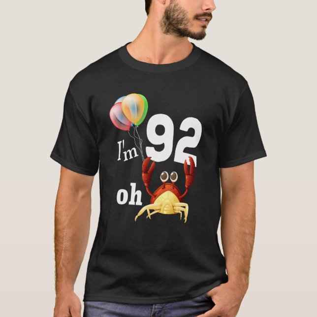 Camiseta Oh Crap Tengo 92 Años. Humor Cangrejo (Anverso)