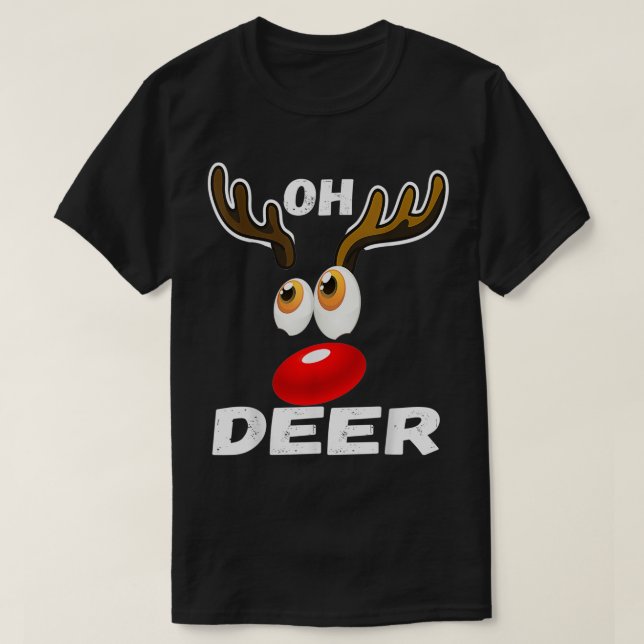 Camiseta Oh Deer Christmas Cool Deer Funny Humor Pajama Gif (Diseño del anverso)