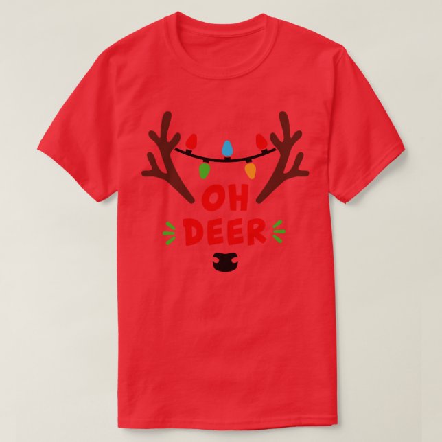 Camiseta Oh Deer Cute Divertido Navidades De Coincidencia P (Diseño del anverso)