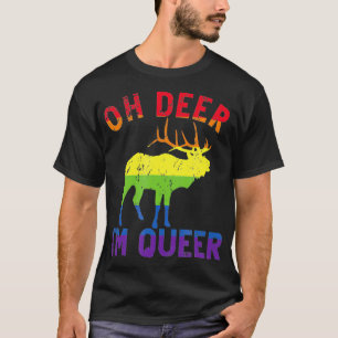 Camiseta Oh Deer Im Queer Rainbow LGBT Orgullo gay Lesbiana