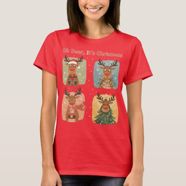 Camiseta Oh Deer It’s Christmas Funny Design (Anverso)