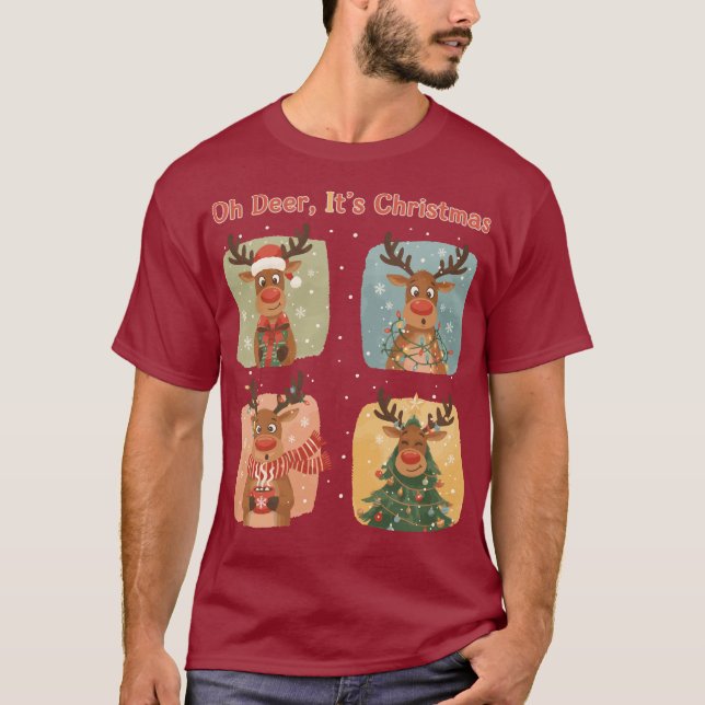 Camiseta Oh Deer It’s Christmas Funny Design (Anverso)