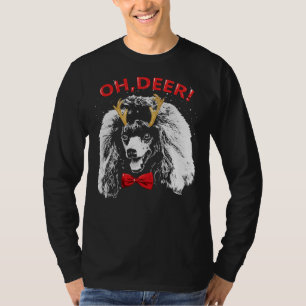 Camiseta Oh Deer Poodle Xmas Red Bowtie
