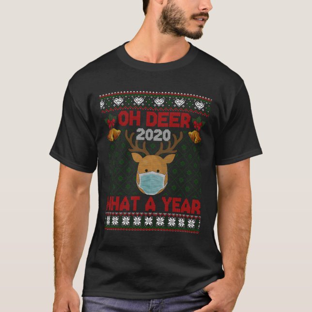Camiseta Oh Deer Qué Año De Cuarentena De Navidades 2020 Fe (Anverso)