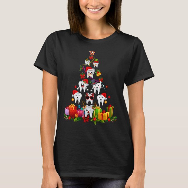 Camiseta Oh Dentistree  Christmas Tree Dental Hygiene Xmas  (Anverso)