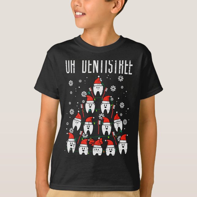 Camiseta Oh Dentistree Christmas Tree Teeth Dentistry Denta (Anverso)