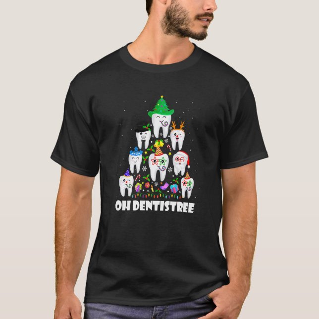 Camiseta Oh Dentistree Dental Christmas Tree Dentist Assis (Anverso)