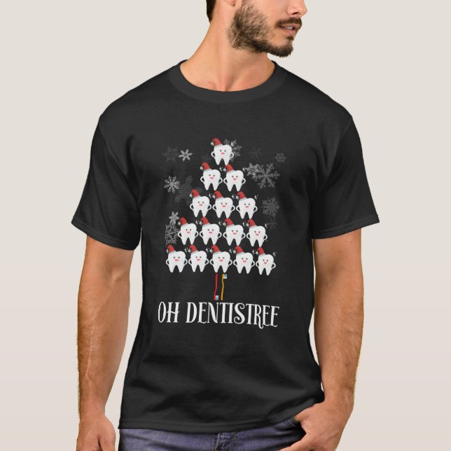 Camiseta Oh Dentistree - Divertido árbol de Navidad Dental  (Anverso)