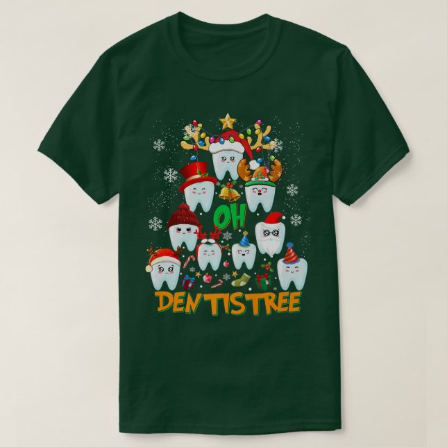 Camiseta Oh Dentistree Divertido Árbol de Navidad Higiene d (Diseño del anverso)