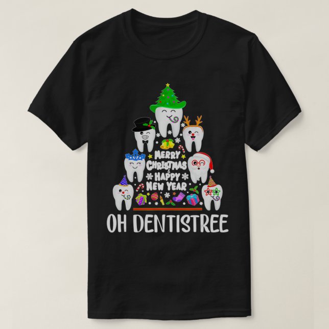 Camiseta Oh Dentistree Santa Teeth Árbol de Navidad Diente  (Diseño del anverso)