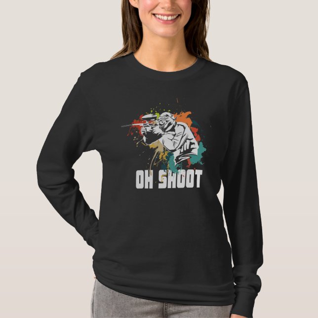 Camiseta Oh Disparen A Un Experto De Paintball (Anverso)