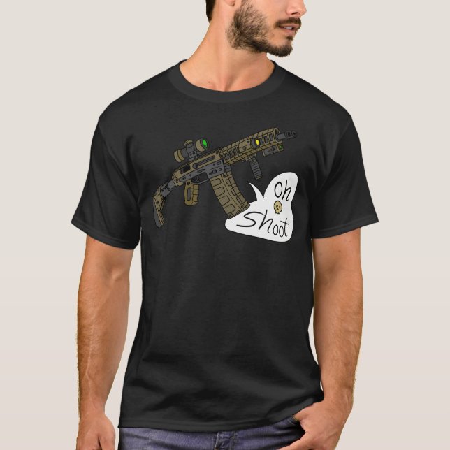 Camiseta Oh Disparen Ar15. Arma. (Anverso)